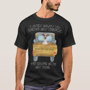 Truck Driving Dog Greyhound w Glasses  T-Shirt