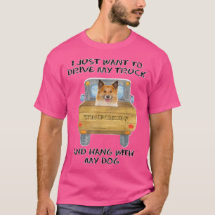 Truck Driving Dog Icelandic Sheepdog T-Shirt