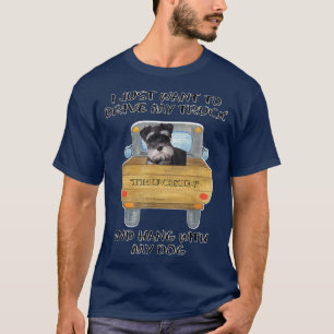 Truck Driving Dog Miniature Schnauzer T-Shirt