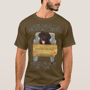 Truck Driving Dog Newfoundland  T-Shirt