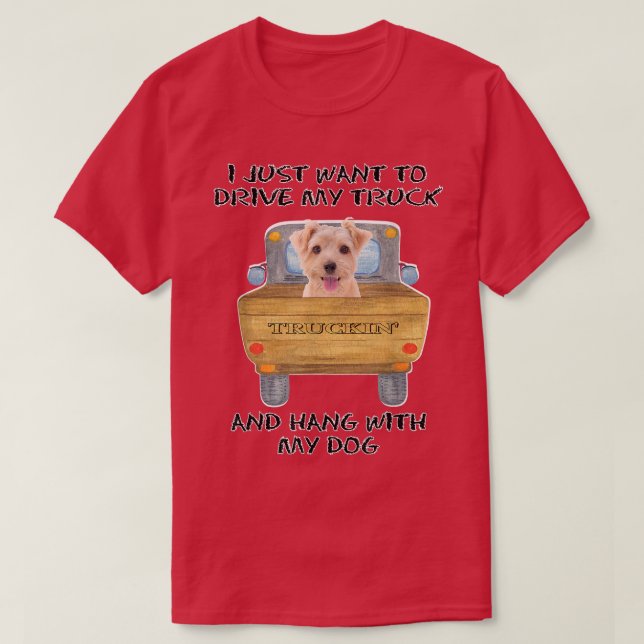 Truck Driving Dog Norfolk Terrier  T-Shirt (Design Front)