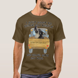 Truck Driving Dog Norwegian Elkhound2810 T-Shirt