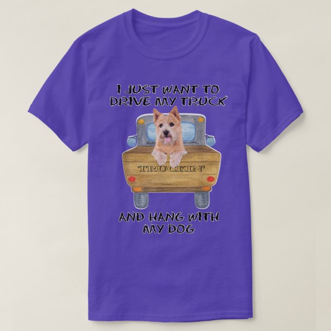 Truck Driving Dog Norwich Terrier  T-Shirt (Design Front)