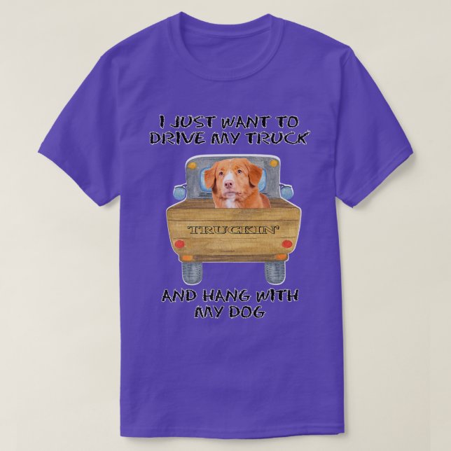 Truck Driving Dog Nova Scotia Duck Tolling Retriev T-Shirt (Design Front)