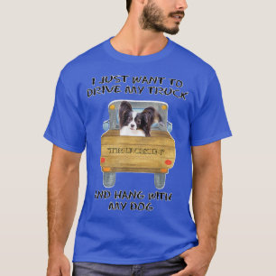 Truck Driving Dog Papillon T-Shirt