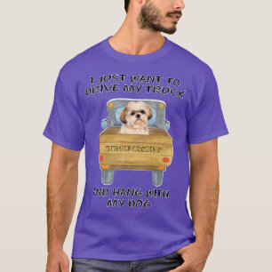 Truck Driving Dog Shih Tzu T-Shirt