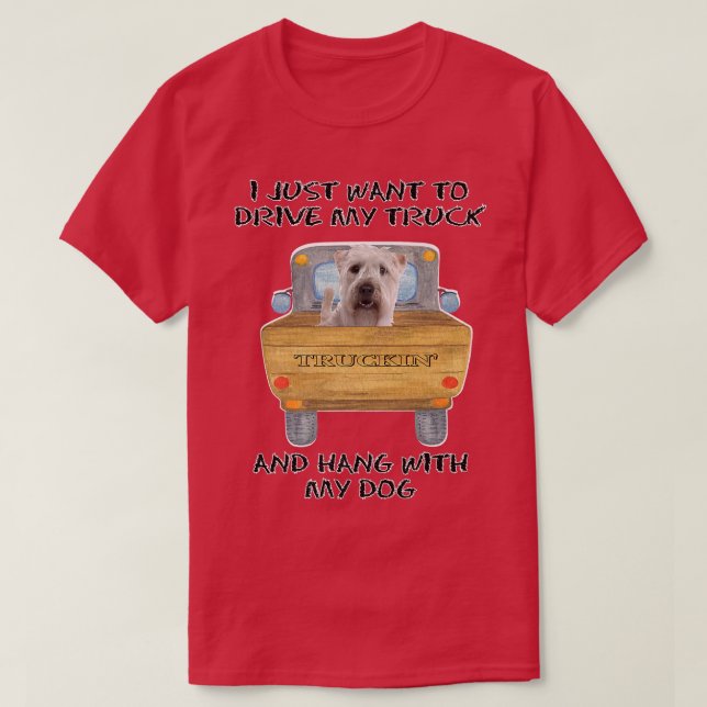 Truck Driving Dog Soft Coated Wheaten Terrier  T-Shirt (Design Front)