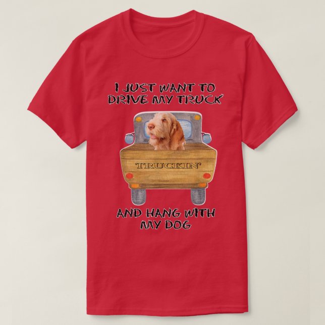 Truck Driving Dog Spinoni Italiani  T-Shirt (Design Front)