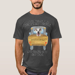 Truck Driving Dog Whippet T-Shirt