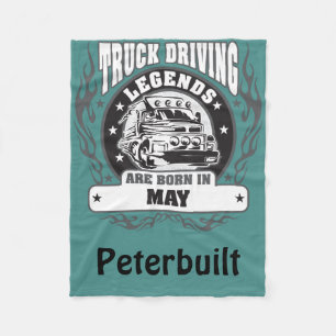Truck Driving Legends Are Born In May Add Name Fleece Blanket