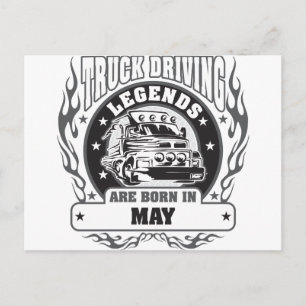Truck Driving Legends Are Born In May Postcard