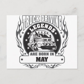 Truck Driving Legends Are Born In May Postcard