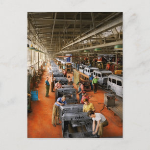 Truck - Factory - Some assembly required 1942 Postcard