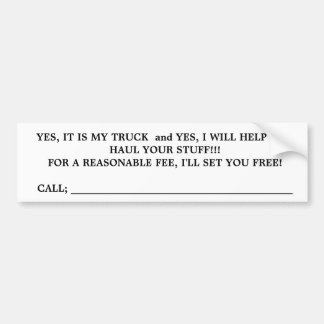 TRUCK FOR HIRE,bumper sticker