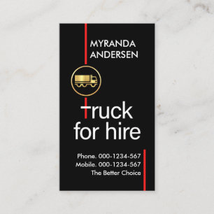 Truck For Hire Red Line Highway Business Card
