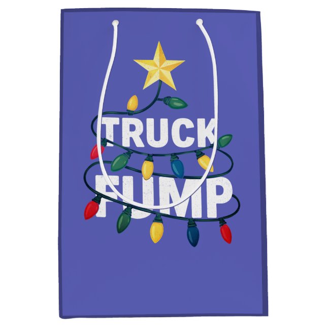Truck Fump Minimal Art Xmas Lights And Star Medium Gift Bag (Front)