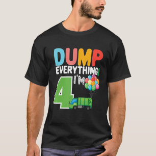 Truck Garbage Birthday 4 Year Old Truck Garbage Bi T-Shirt