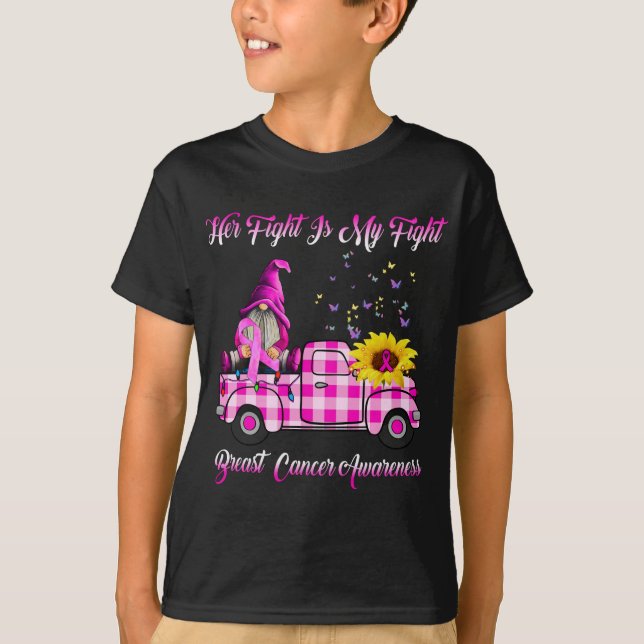 Truck Gnomes Her Fight Is My Fight Breast Cancer A T-Shirt (Front)
