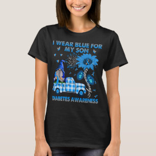 Truck Gnomes I Wear Blue For My Son Diabetes T-Shirt