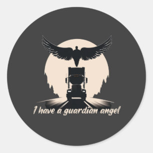 Truck Guardian Angel Protection Faith Road Journey Classic Round Sticker