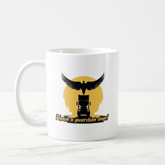 Truck Guardian Angel Protection Faith Road Journey Coffee Mug (Left)