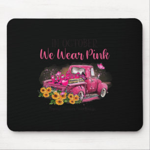 Truck In October We Wear Pink Breast Cancer Awaren Mouse Mat