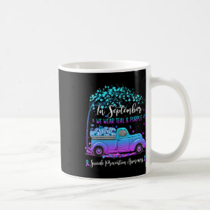 Truck In September We Wear Teal And Purple Suicide Coffee Mug