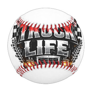 Truck Life Grunge Distressed Chrome Red Trucker Li Baseball