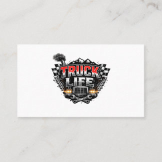 Truck Life Grunge Distressed Chrome Red Trucker Li Business Card
