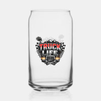 Truck Life Grunge Distressed Chrome Red Trucker Li