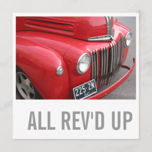 Truck Lover 70th Birthday - All Rev'd Up Invitation