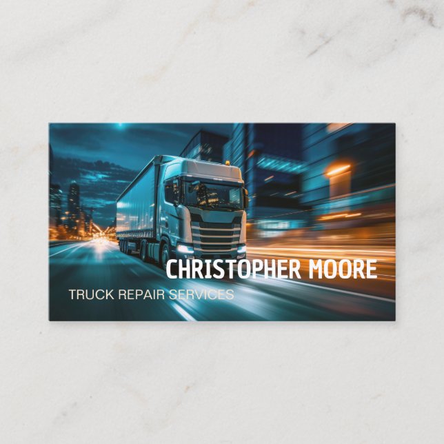 Truck Mechanic Service Business Card (Front)