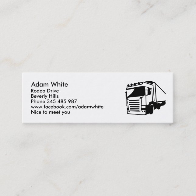 Truck Mini Business Card (Front)