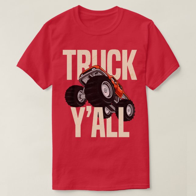 Truck  Monster 4x4 Pickup Truck Redneck Cowboy Cow T-Shirt (Design Front)