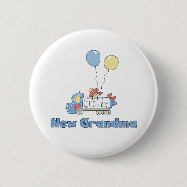 Truck New Grandma Baby Boy 6 Cm Round Badge (Front)
