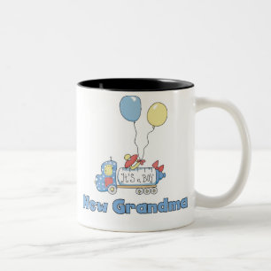 Truck New Grandma Baby Boy Two-Tone Coffee Mug