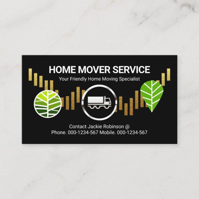 Truck On Gold Hillside Tree Landscape Business Card (Front)