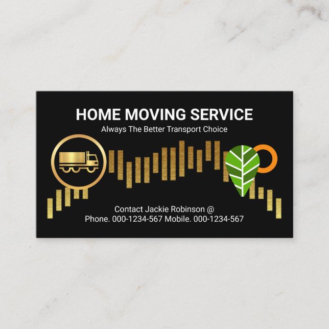 Truck On Gold Hillside Tree View Business Card (Front)