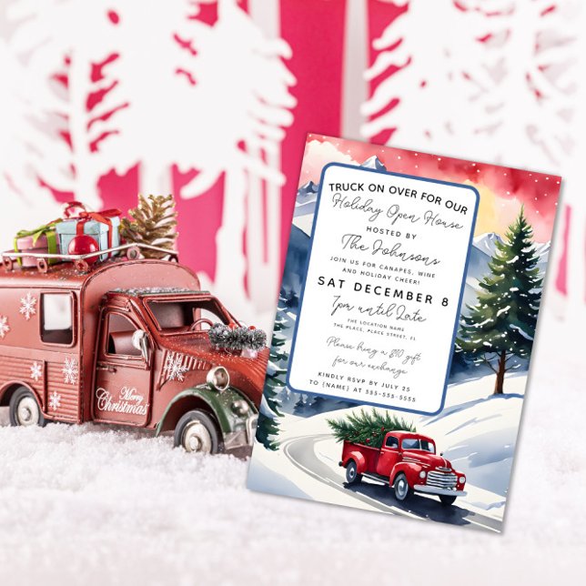 Truck on over Christmas party open house Invitation (Creator Uploaded)
