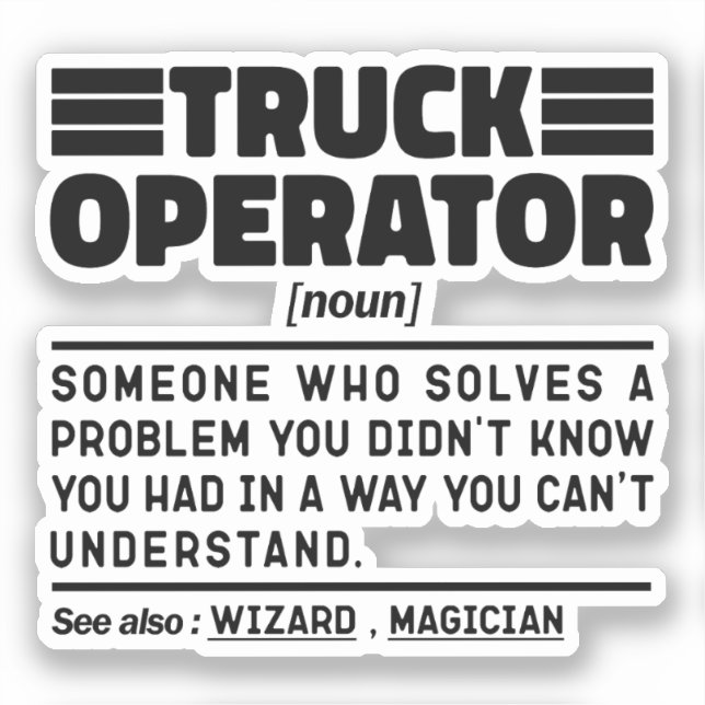 Truck Operator Noun Heavy Equipment Specialist  (Front)