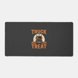 Truck or Treat Halloween Semi Truck Design_1 Desk Mat