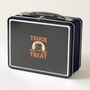 Truck or Treat Halloween Semi Truck Design_1 Metal Lunch Box