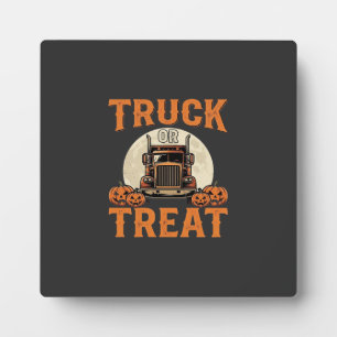 Truck or Treat Halloween Semi Truck Design_1 Plaque
