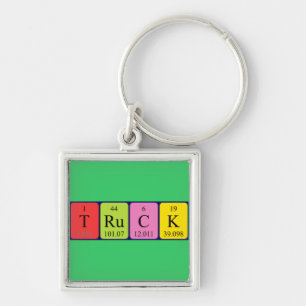 Truck periodic table keyring