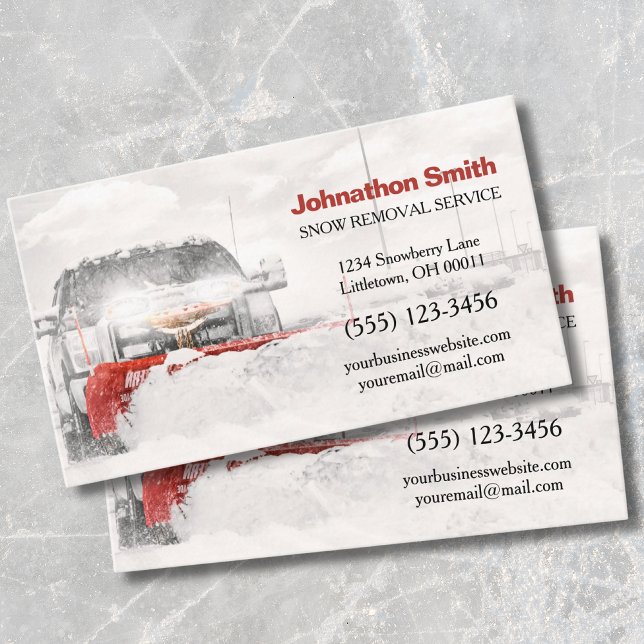 Truck Plough Snow Removal Service Business Card (Creator Uploaded)