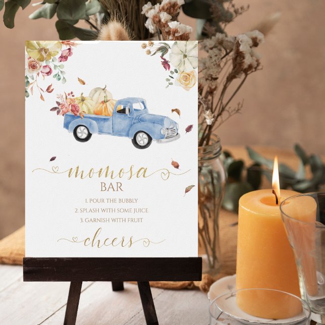 Truck Pumpkin Fall Baby Shower MOMosa Bar Sign (Creator Uploaded)