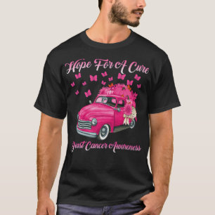 Truck Pumpkin Hope For A Cure Breast Cancer Awaren T-Shirt