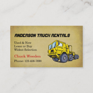 Truck Sales and Rental Business Card
