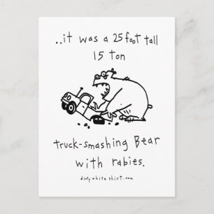 Truck-Smashing Bear Postcard