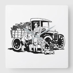 Truck Square Wall Clock